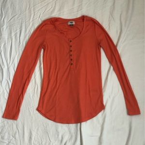 Orange Long Sleeve with Buttons